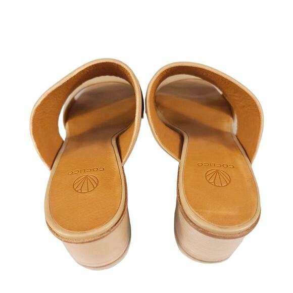 COCLICO Bergen Sandals Wood Block Heel Leather Sandal Natur Camel - Picture 4 of 13